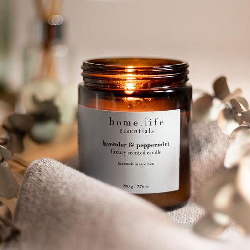 Luxury Scented Candle with lid Lavender & Peppermint