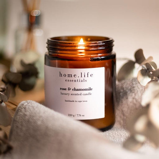Luxury Scented Candle with lid Rose & Chamomile