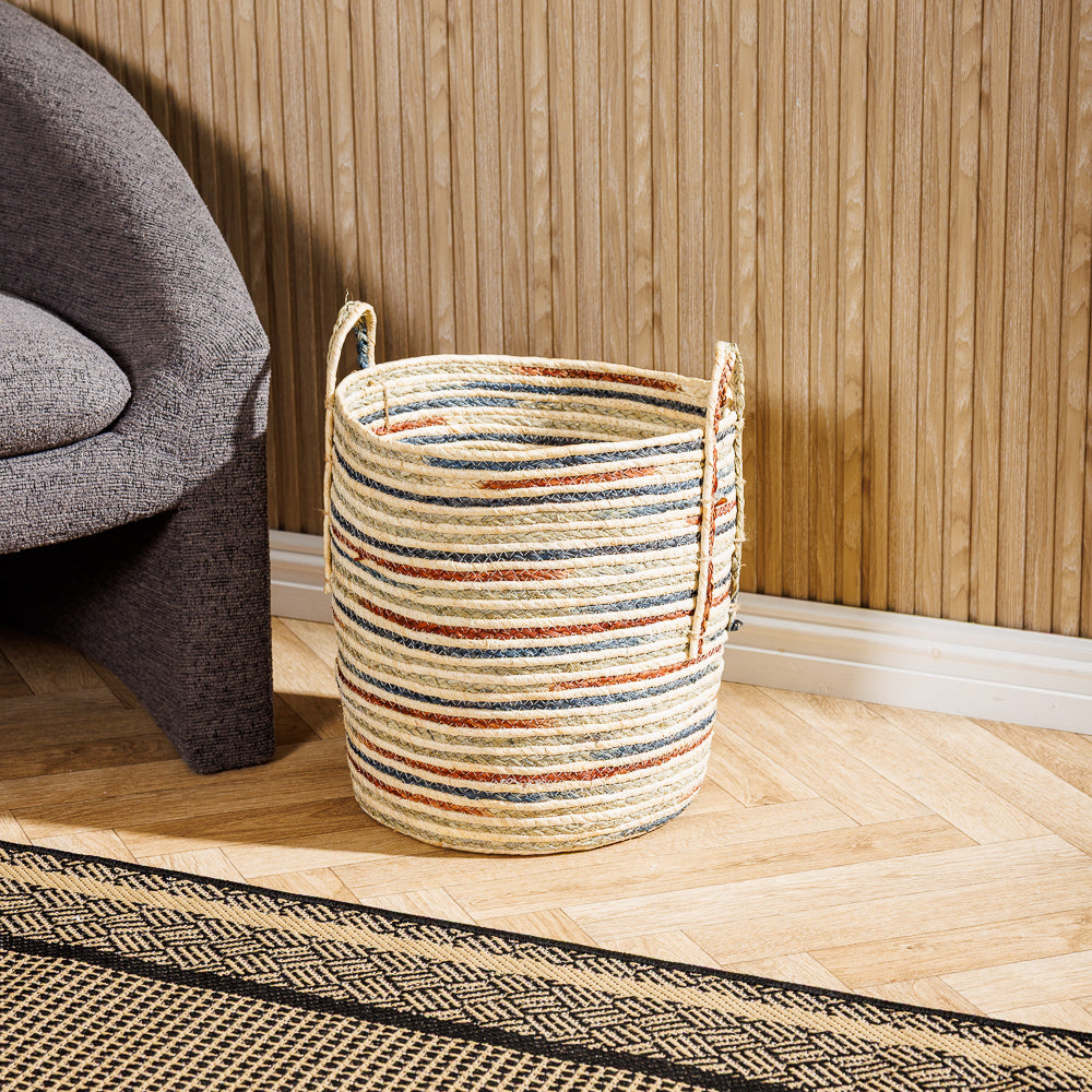 Home.Life Maize Shaded Rope Basket Blue-Storage Baskets
