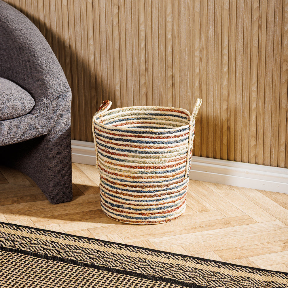 Home.Life Maize Shaded Rope Basket Blue-Storage Baskets