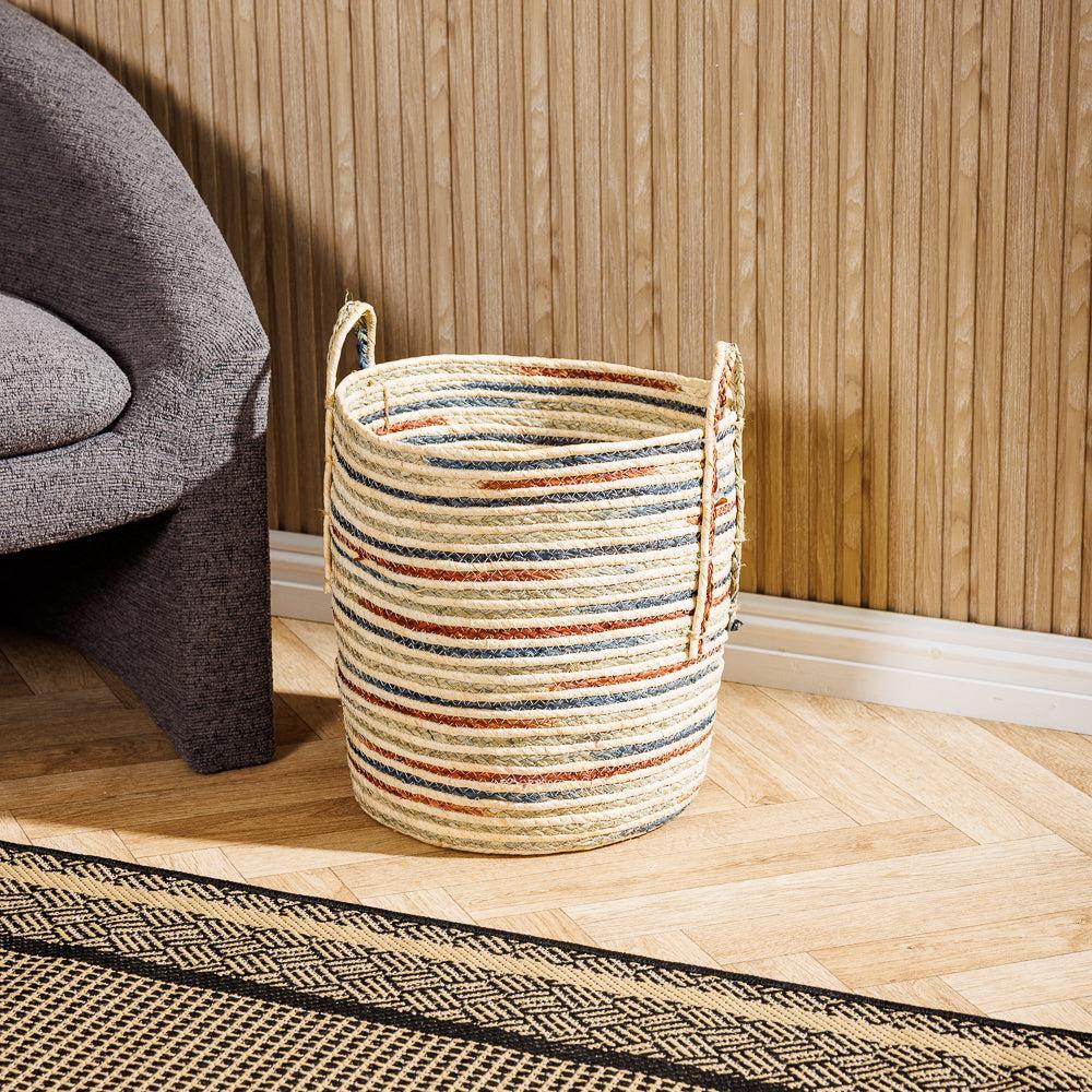 Home.Life Maize Shaded Rope Basket Blue-Storage Baskets