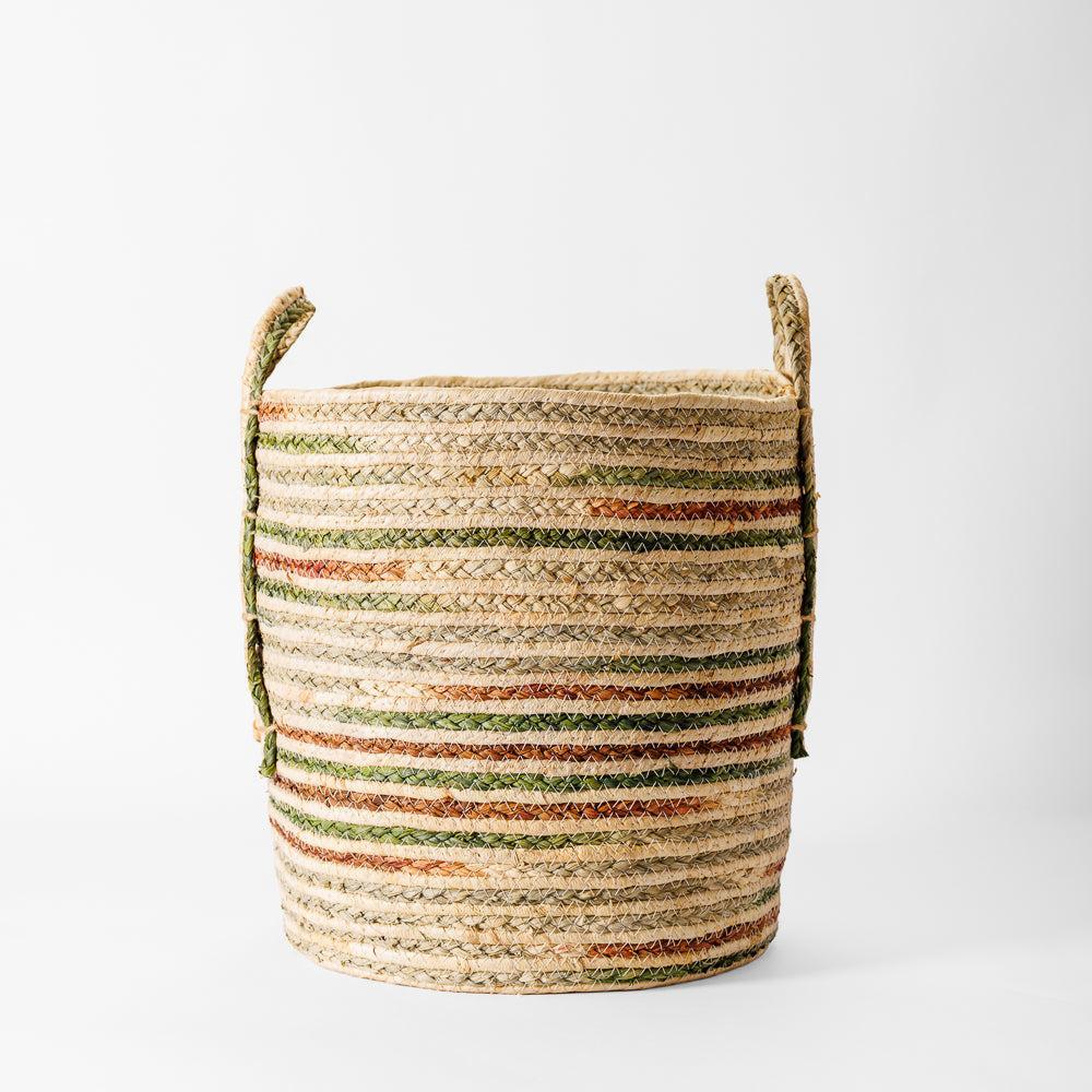 Home.Life Maize Shaded Rope Basket Green-Storage Baskets