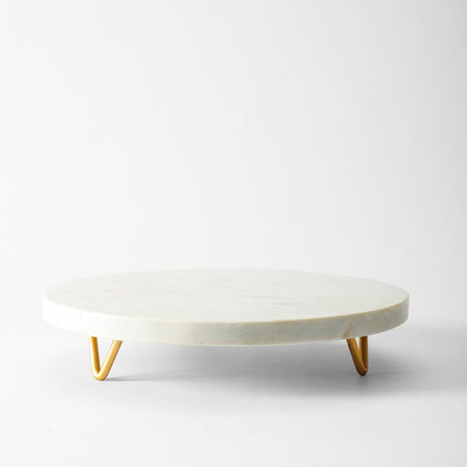Home.Life Marble Display Platter with Metal Legs-Platters