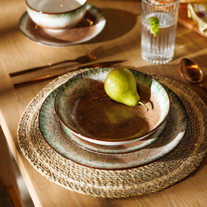 Home.Life Marbled Dinner Plate Forest Fern-Plates