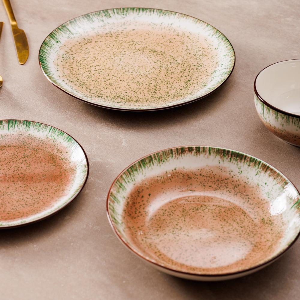 Home.Life Marbled Dinner Plate Forest Fern-Plates