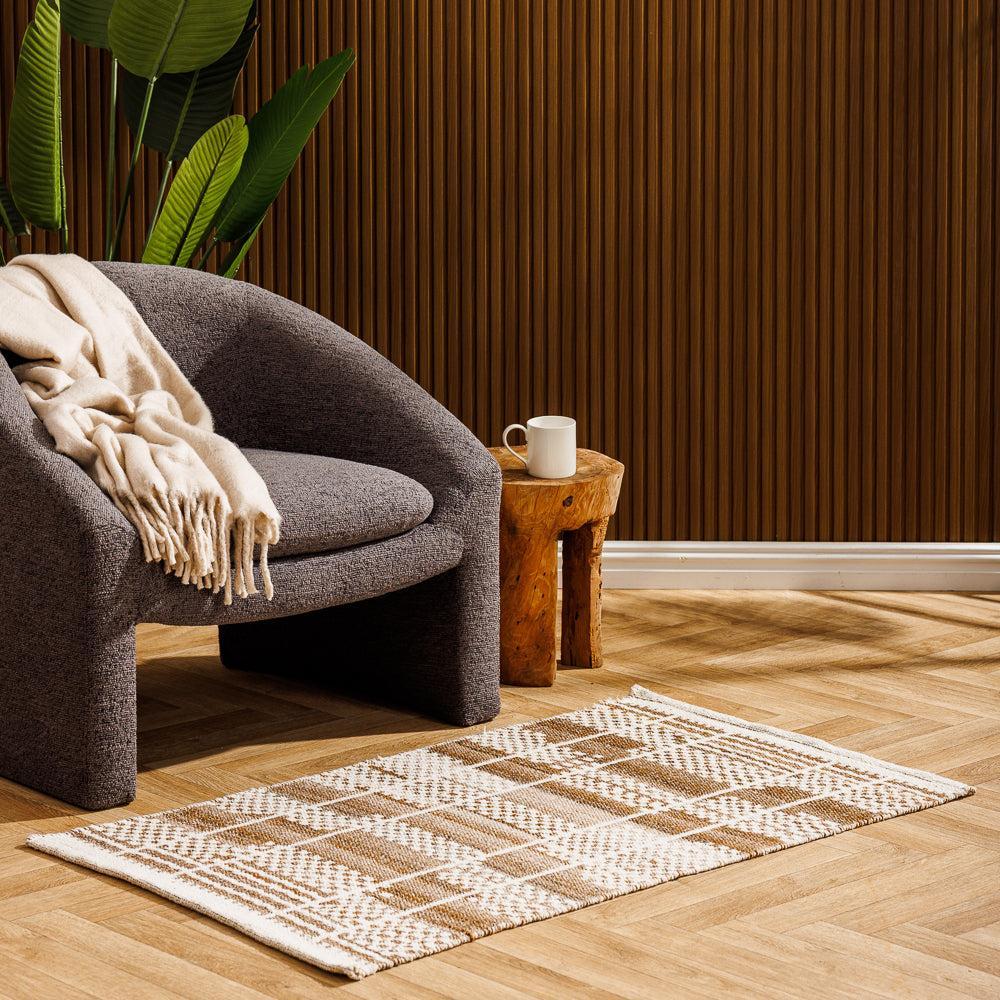 Home.Life Mosaic Cotton Rug Brown and Beige-Carpets/Rugs