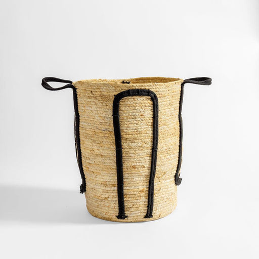 Home.Life Natural Corn Rope Handle Basket Black-Storage Baskets