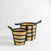 Home.Life Natural Corn Rope Stripe Basket Black-Storage Baskets