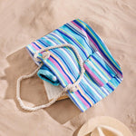 Home.Life Ocean Breeze Stripes Beach Bag Blue