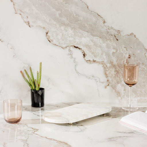 Home.Life Oval Marble Server with Metal Legs-Platters