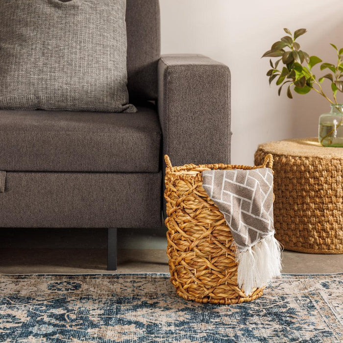 Home.Life Oval with Hyacinth Basket Twisted Weave Natural-Storage Basket