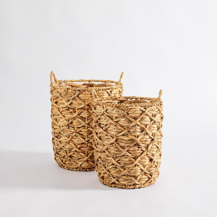 Home.Life Oval with Hyacinth Basket Twisted Weave Natural-Storage Basket