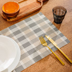 Home.Life Placemats Shaded Tartan Black 6 Pack