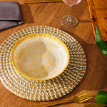 Home.Life Printed Glazed Salad Bowl Golden Haze