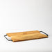 Home.Life Rectangular Indent Wooden Serving Tray with Black Metal Handles Natural-Serving Trays