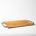 Home.Life Rectangular Indent Wooden Serving Tray with Black Metal Handles Natural-Serving Trays