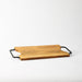 Home.Life Rectangular Indent Wooden Serving Tray with Black Metal Handles Natural-Serving Trays