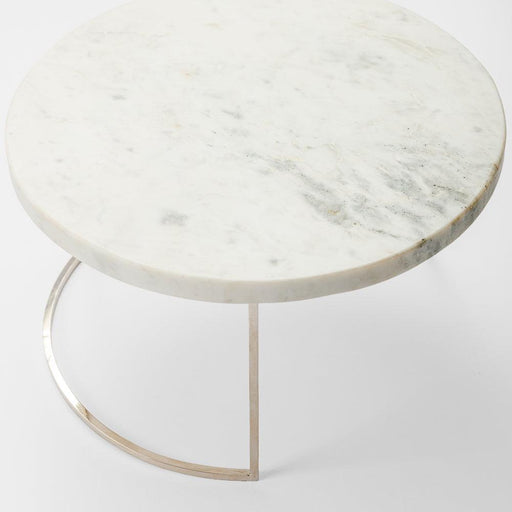 Home.Life Round Marble and Metal Buffet Stand-Stand