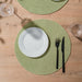 HOME.LIFE Round Woven Paper Cotton Placemat - Sage-Placemats