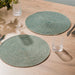 HOME.LIFE Round Woven Paper Cotton Placemat - Teal-Placemats