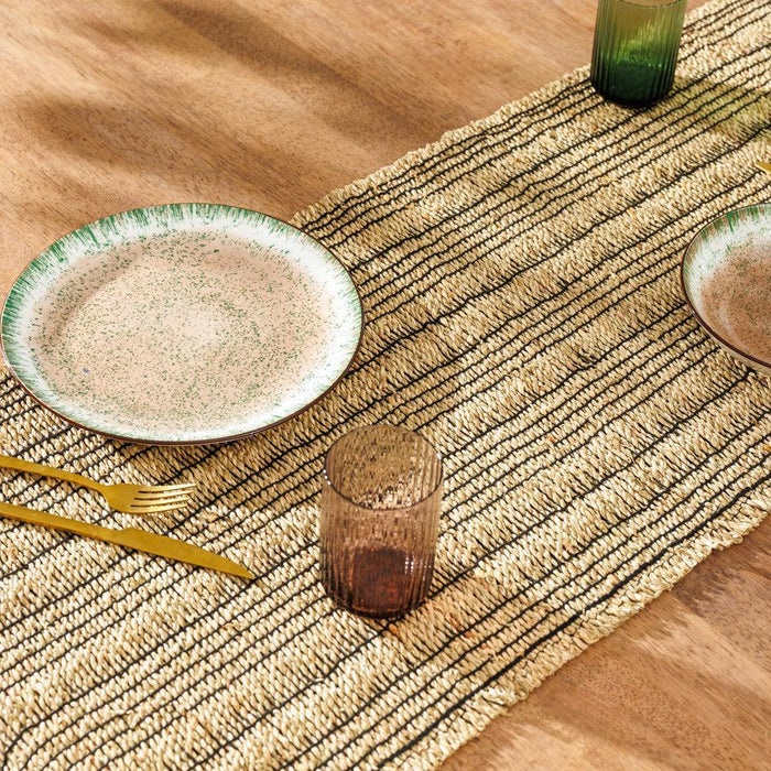 Home.Life Seagrass Table Runner Black-Table Runners