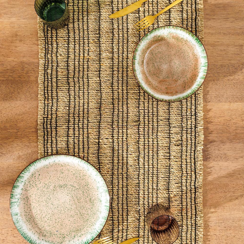 Home.Life Seagrass Table Runner Black-Table Runners