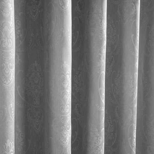 HOME.LIFE Venice Jacquard Taped Lined Curtain - Dark Grey-Curtains