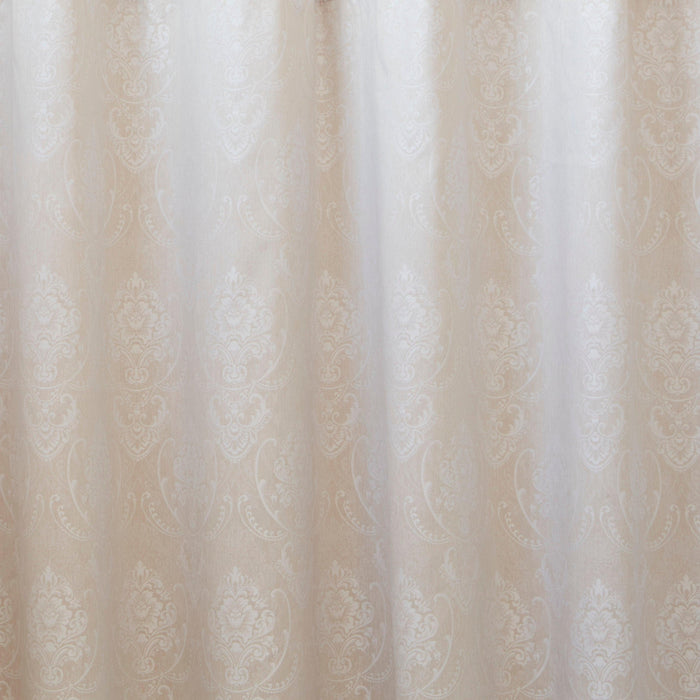HOME.LIFE Venice Jacquard Taped Lined Curtain - Natural-Curtains