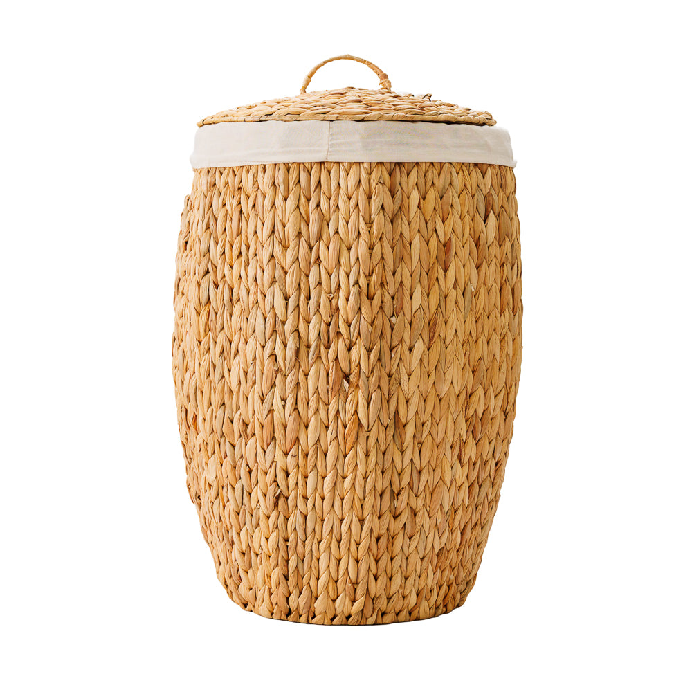 Home.Life Vietnamese Barrel Laundry Hamper with Lid and Liner Natural-Laundry Basket