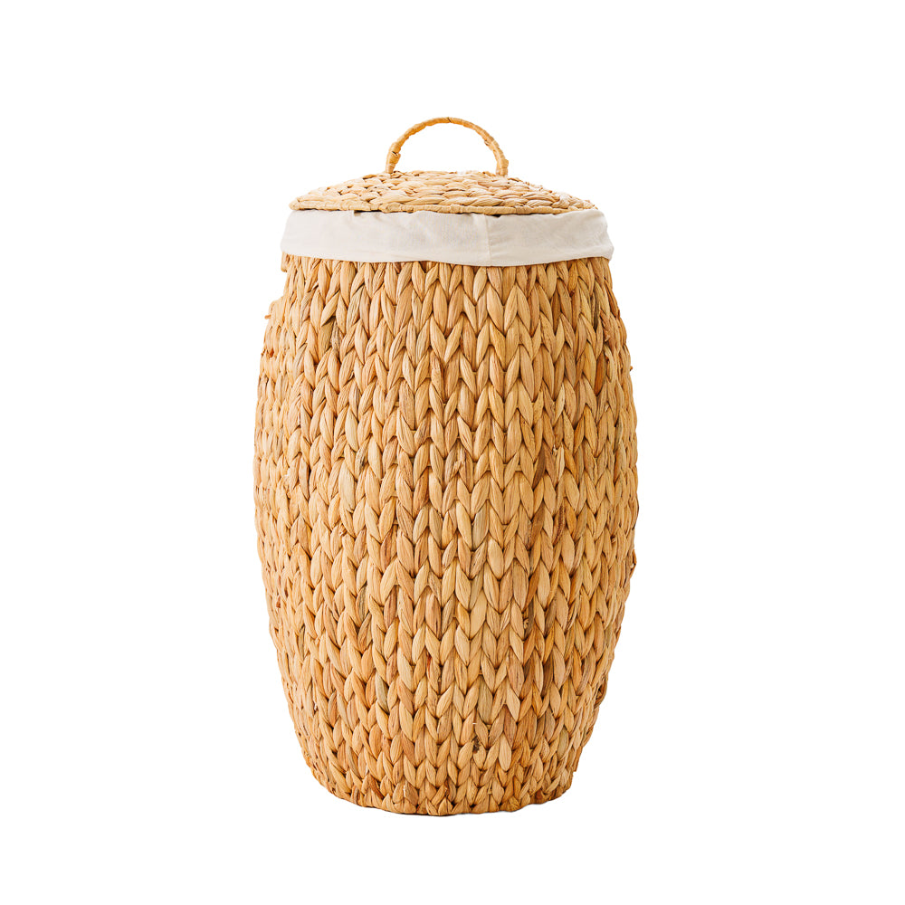 Home.Life Vietnamese Barrel Laundry Hamper with Lid and Liner Natural-Laundry Basket