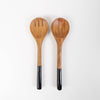 Home.Life Wooden Server Spoon with Enamel Handle Dusk Set of 2