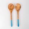 Home.Life Wooden Server Spoon with Enamel Handle Ocean Set of 2