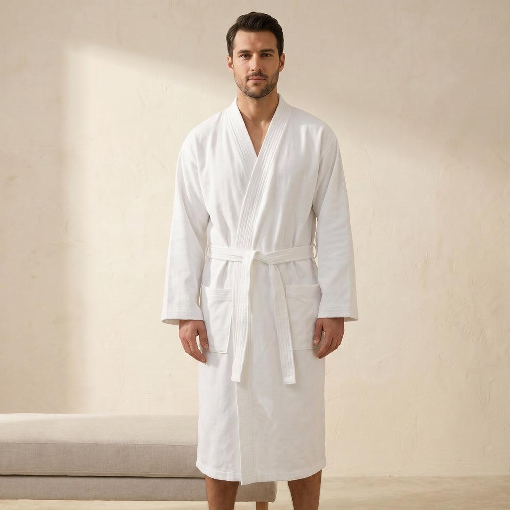 Hotel Luxe Premium Cotton Bathrobe White-Bathrobes