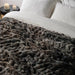 Marbled Faux Fur Rabbit Blanket Throw - Grey-BLANKET