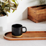 Matte Glaze Coffee Mug with Rim Black