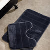 Milan Memory Foam Bathroom Mat Dark Grey 2 Piece