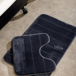 Milan Memory Foam Bathroom Mat Dark Grey 2 Piece