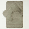 Milan Memory Foam Bathroom Mat Light Grey 2 Piece