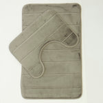 Milan Memory Foam Bathroom Mat Light Grey 2 Piece