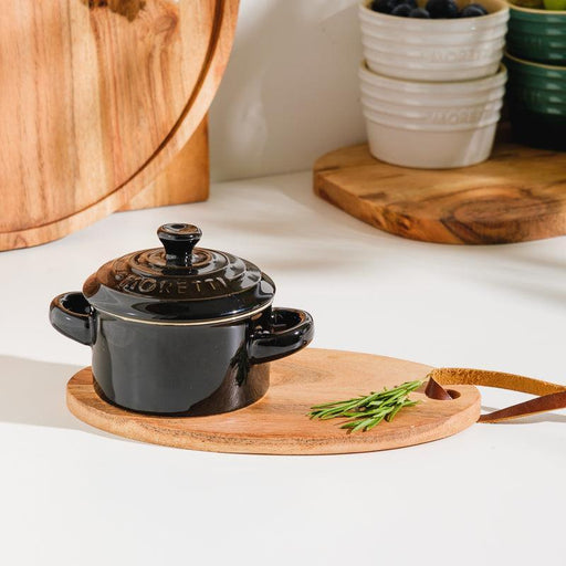 Moretti Casa Stoneware Mini Casserole with Lid Charcoal-Dish
