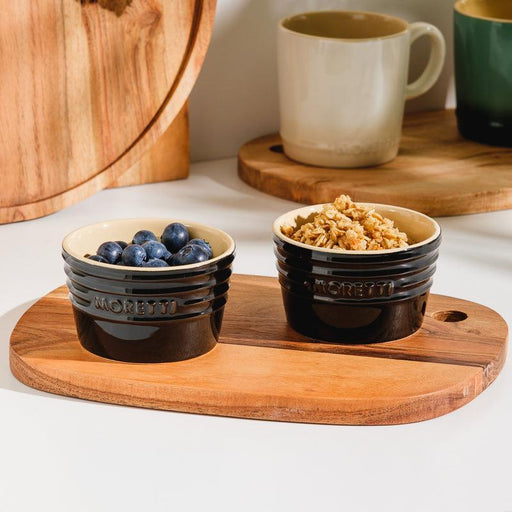 Moretti Casa Stoneware Ramekin Set of 2 Charcoal-Ramekin