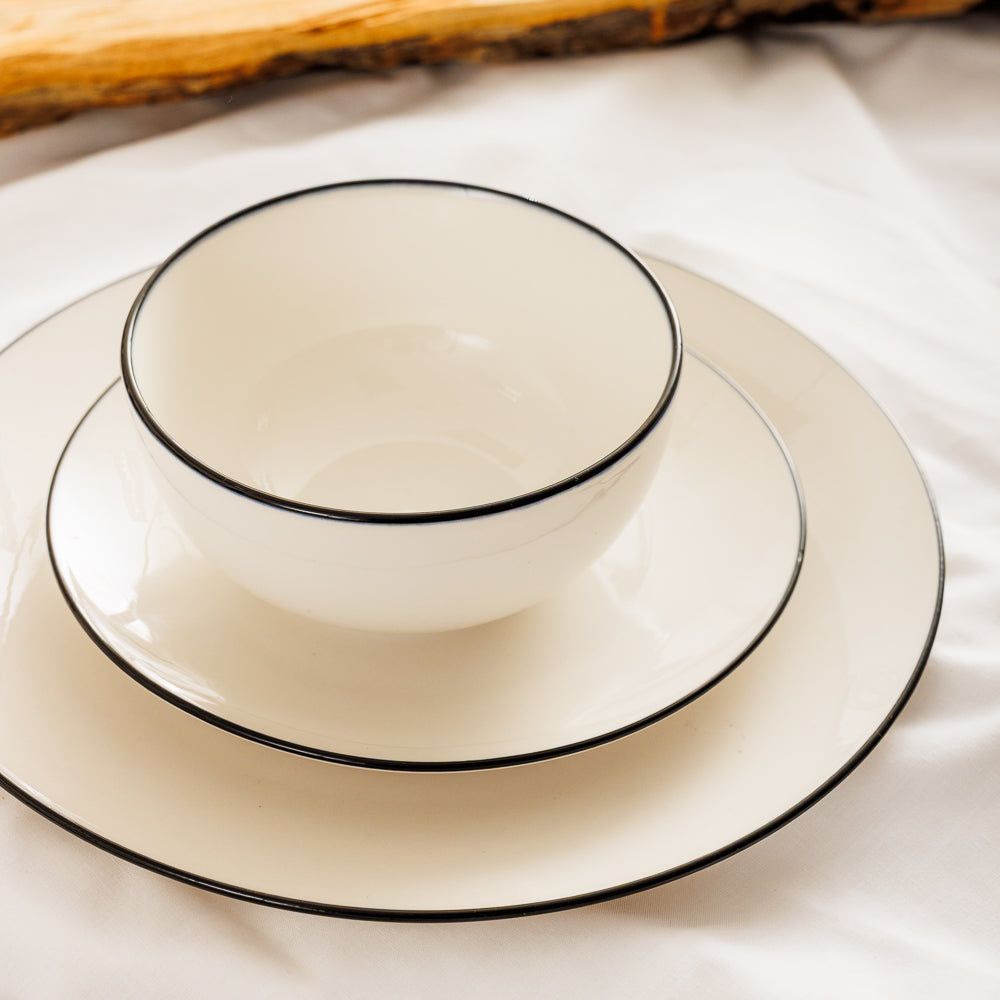Moretti Halo Rim Dinner Plate Black-Dinner Plate