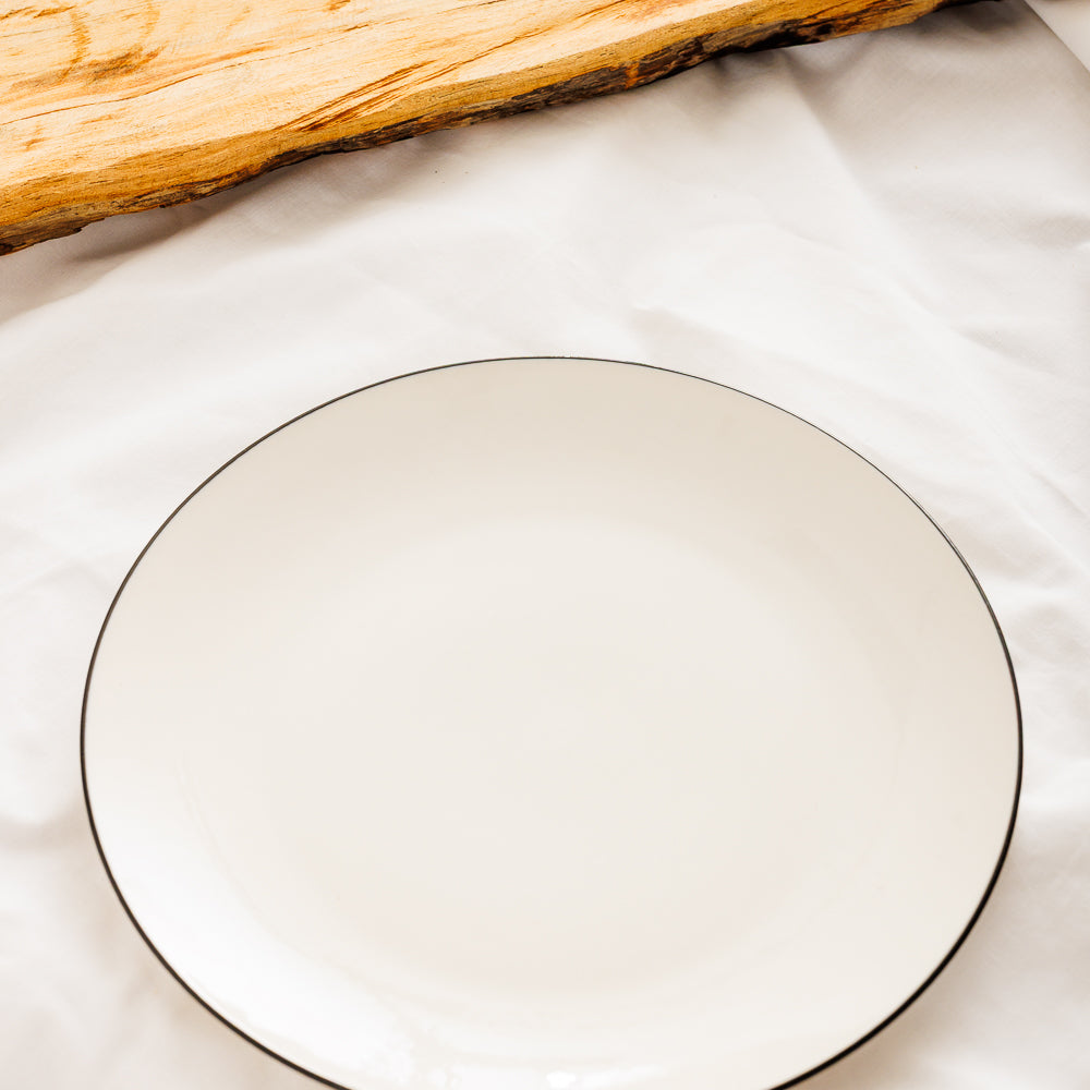 Moretti Halo Rim Dinner Plate Black-Dinner Plate