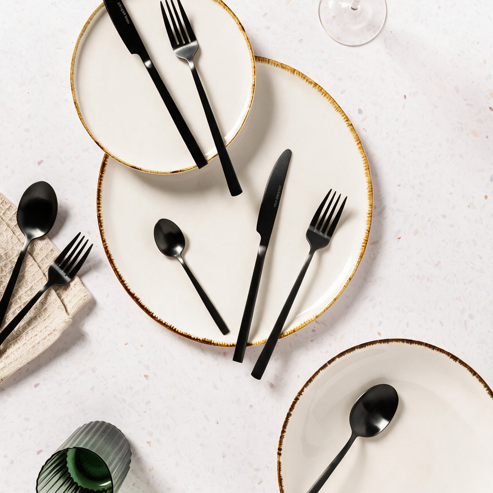 Moretti London Cutlery Set Black 16 Piece-Cutlery Sets