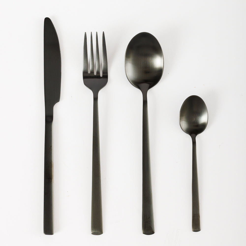 Moretti London Cutlery Set Black 16 Piece-Cutlery Sets