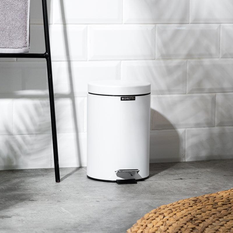 Moretti Matt Finish 3L Pedal Bin - White