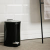 Moretti Round Gloss Finish Pedal Bin 3L Black