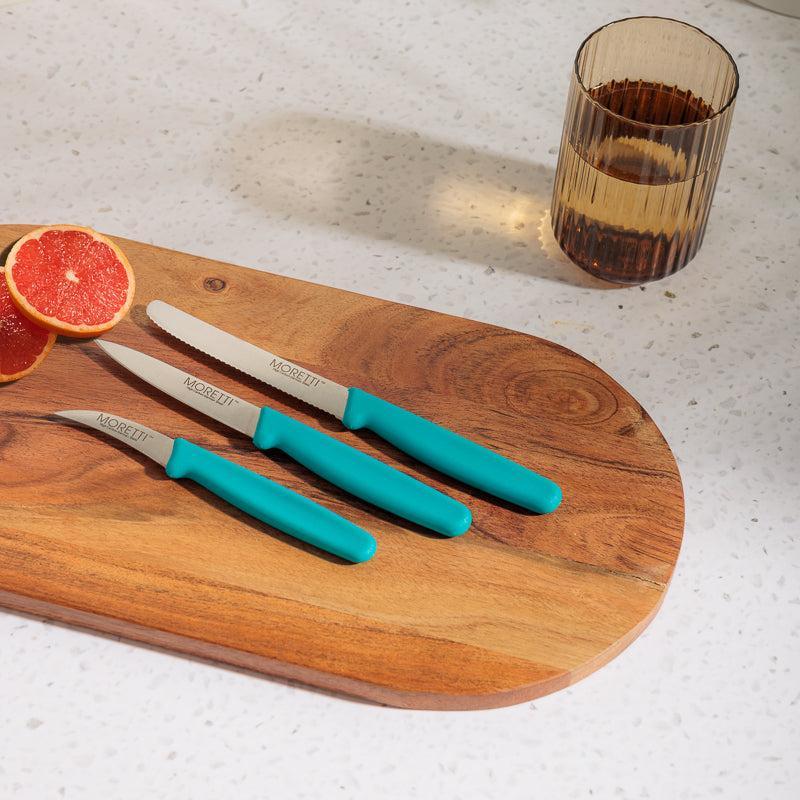 Moretti Pro Utility Knife 4 Inch - Turquoise-KITCHEN