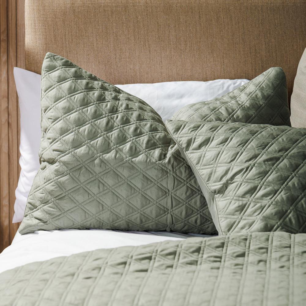 Moss Whisper Soft Premium Cotton Quilt Hunter Green-Quilts & Comforters