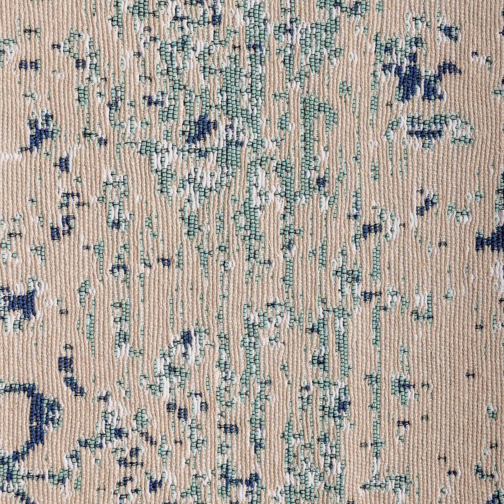 Mykonos Mediterranean Collection Jacquard Polycotton Carpet Blue-Carpets/Rugs